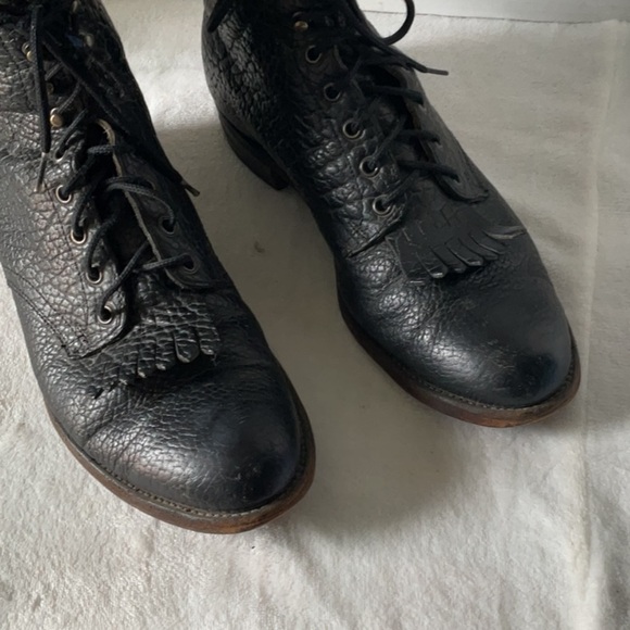 Brahma 80’s vintage Black Lace Up Boots Timeless Design - Picture 1 of 5